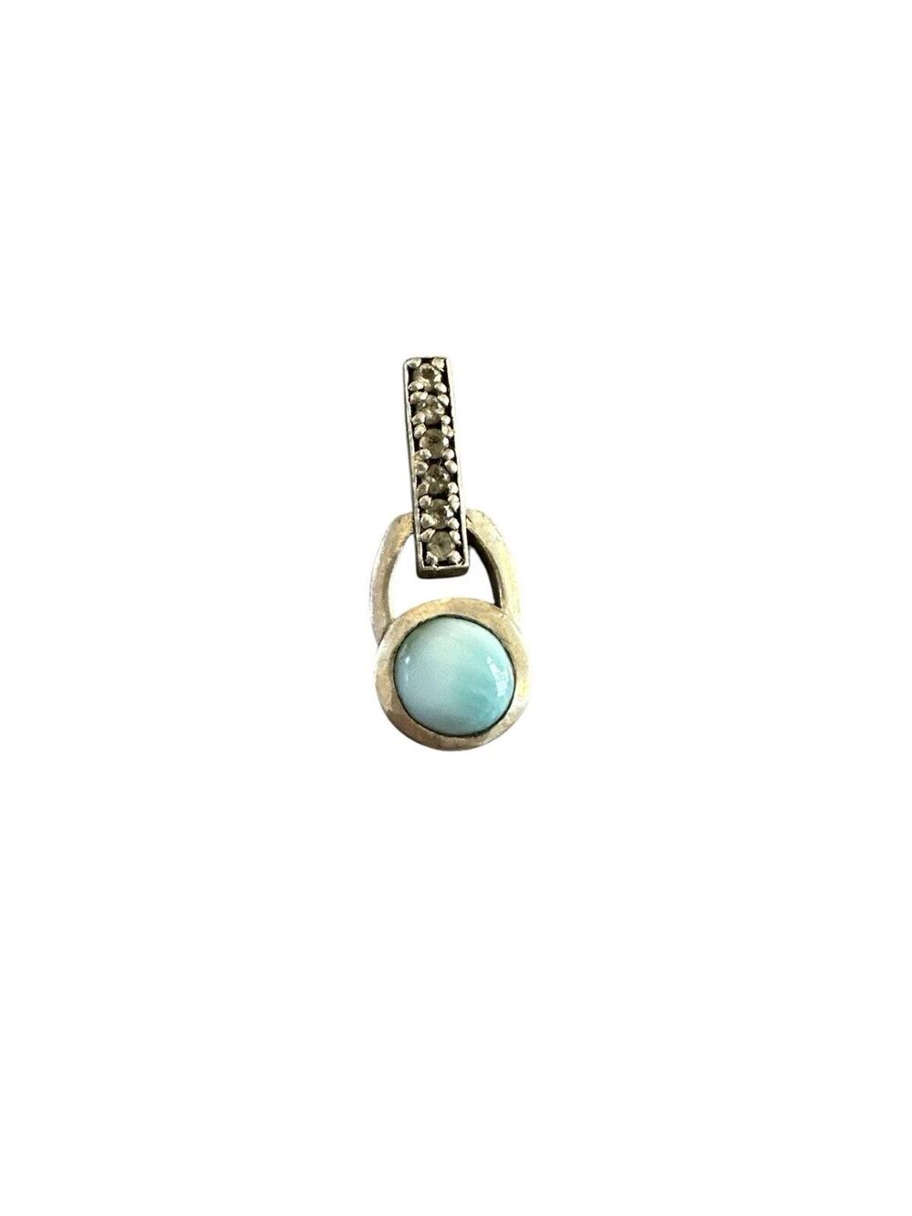 MarahLago Sterling Silver Larimar Lexi Pendant Charm 1” Real 925 Beautiful